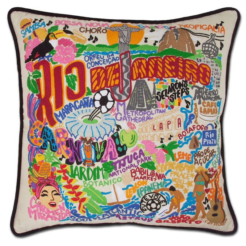 Quirks! Pillows Rio De Janeiro Hand-Embroidered Pillow