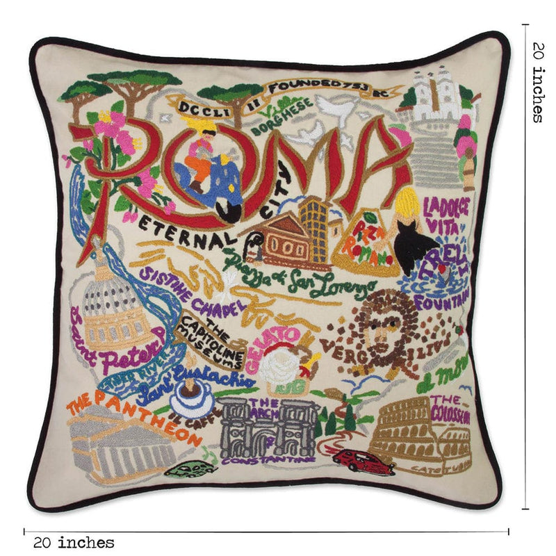 Quirks! Pillows Roma Hand-Embroidered Pillow