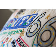 Quirks! Pillows Route 66 Hand-Embroidered Pillow