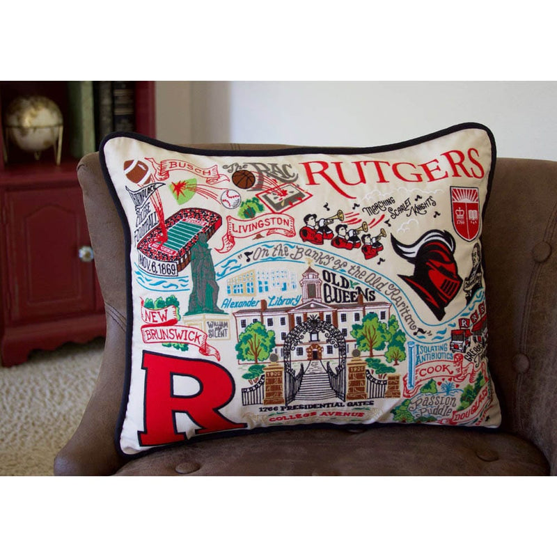 Quirks! Pillows Rutgers University Collegiate Embroidered Pillow by CatStudio