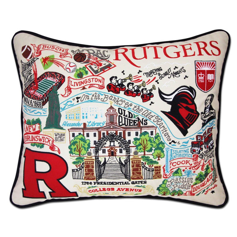 Quirks! Pillows Rutgers University Collegiate Embroidered Pillow by CatStudio