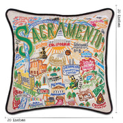 Quirks! Pillows Sacramento Hand-Embroidered Pillow