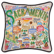 Quirks! Pillows Sacramento Hand-Embroidered Pillow