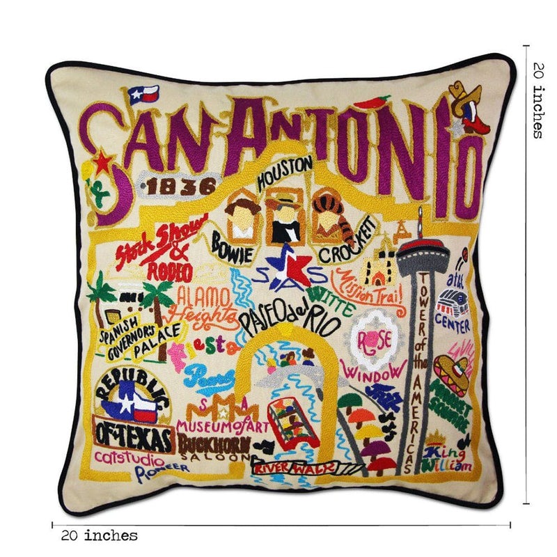 Quirks! Pillows San Antonio, TX Hand-Embroidered Pillow