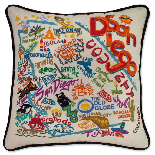 Quirks! Pillows San Diego, CA Hand-Embroidered Pillow