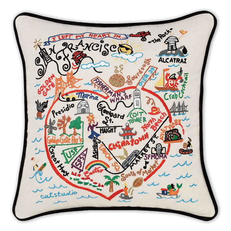 Quirks! Pillows San Francisco, CA Hand-Embroidered Pillow