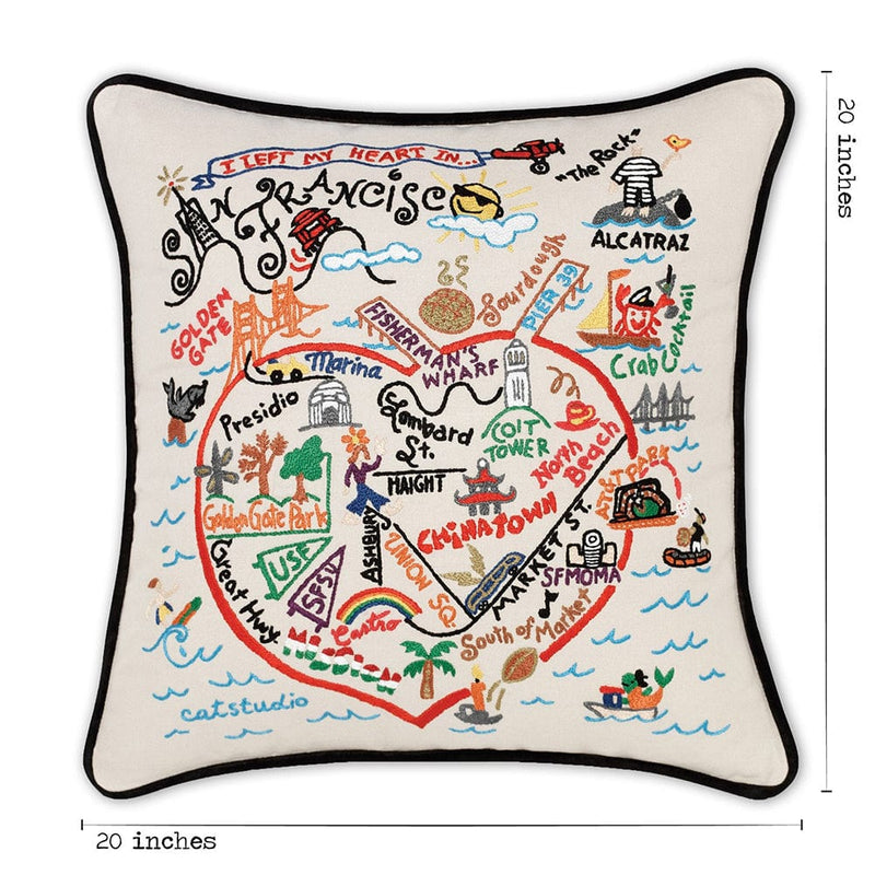 Quirks! Pillows San Francisco, CA Hand-Embroidered Pillow