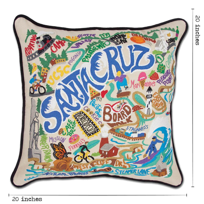 Quirks! Pillows Santa Cruz Hand-Embroidered Pillow