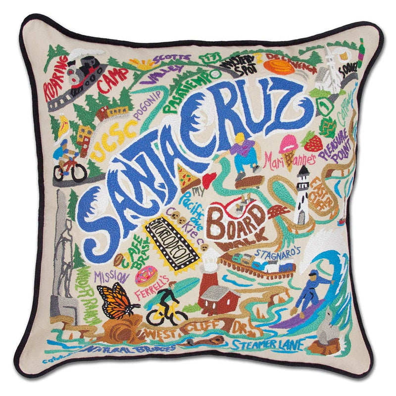 Quirks! Pillows Santa Cruz Hand-Embroidered Pillow