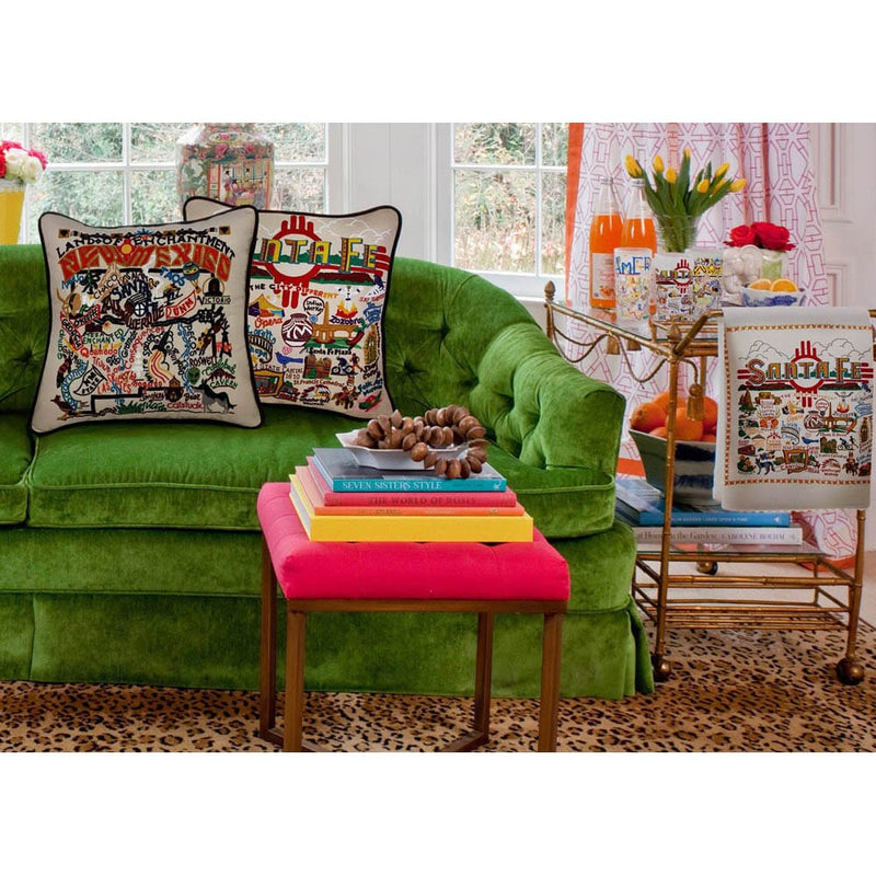 Quirks! Pillows Santa Fe Hand-Embroidered Pillow by CatStudio