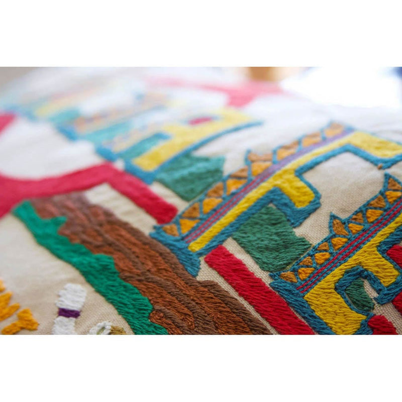 Quirks! Pillows Santa Fe Hand-Embroidered Pillow by CatStudio