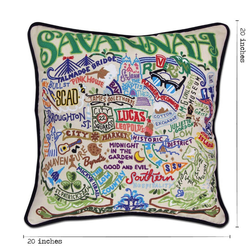 Quirks! Pillows Savannah Hand-Embroidered Pillow by CatStudio