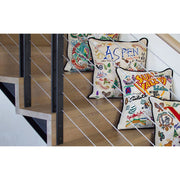 Quirks! Pillows Ski Aspen Hand-Embroidered Pillow