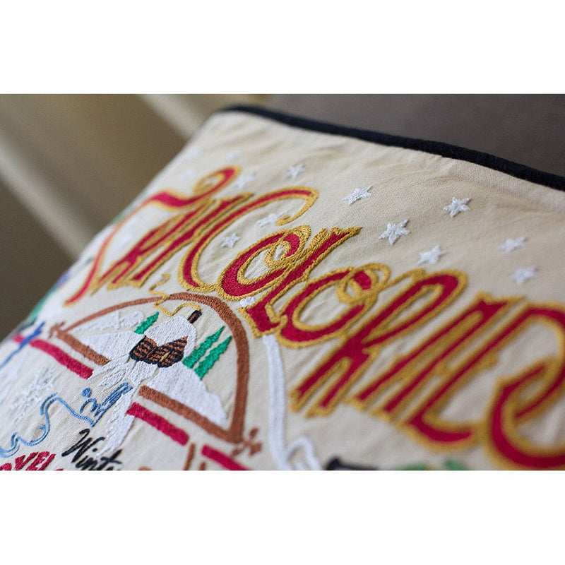 Quirks! Pillows Ski Colorado Hand-Embroidered Pillow