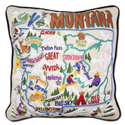 Quirks! Pillows Ski Montana Hand-Embroidered Pillow