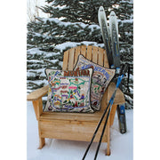 Quirks! Pillows Ski Montana Hand-Embroidered Pillow