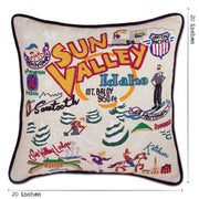 Quirks! Pillows Ski Sun Valley Hand-Embroidered Pillow