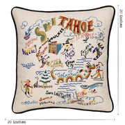 Quirks! Pillows Ski Tahoe Hand-Embroidered Pillow
