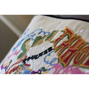 Quirks! Pillows Ski Tahoe Hand-Embroidered Pillow
