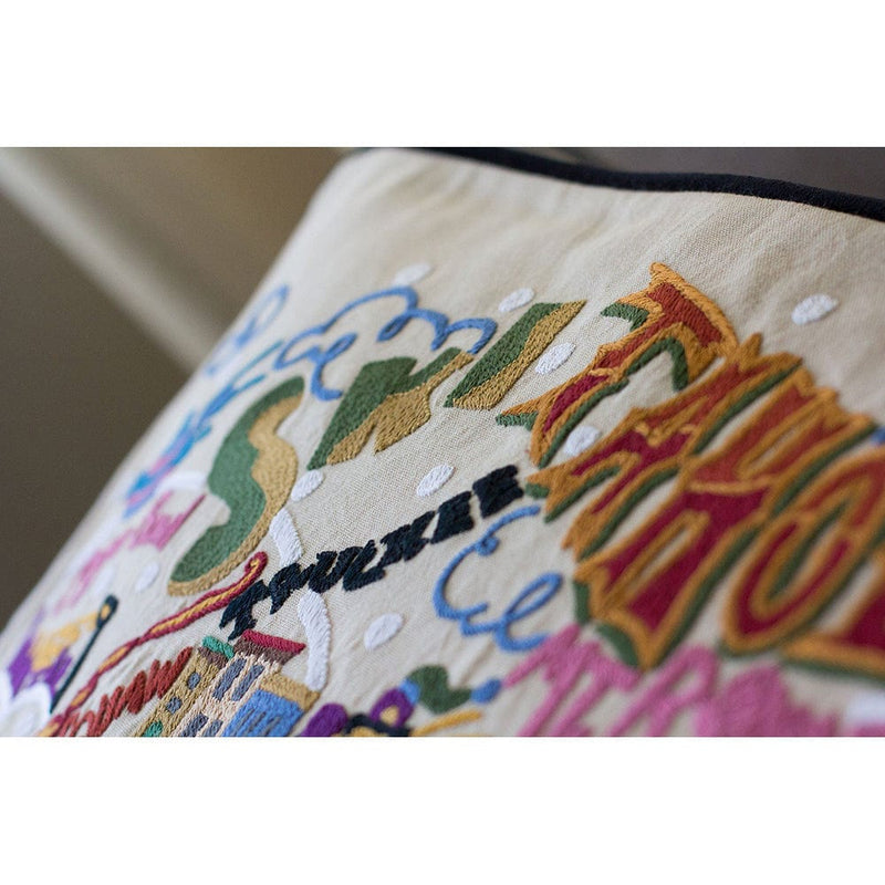 Quirks! Pillows Ski Tahoe Hand-Embroidered Pillow