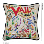 Quirks! Pillows Ski Vail Hand-Embroidered Pillow