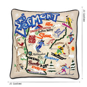 Quirks! Pillows Ski Vermont Hand-Embroidered Pillow