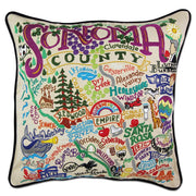 Quirks! Pillows Sonoma County Hand-Embroidered Pillow by CatStudio