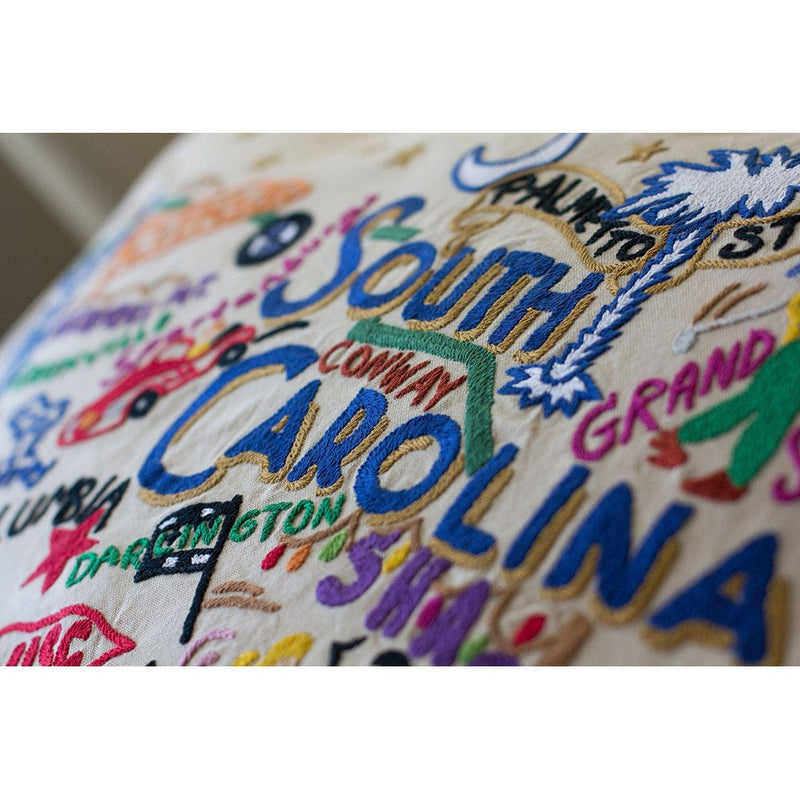 Quirks! Pillows South Carolina Hand-Embroidered Pillow
