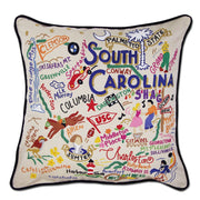 Quirks! Pillows South Carolina Hand-Embroidered Pillow