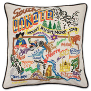 Quirks! Pillows South Dakota Hand-Embroidered Pillow