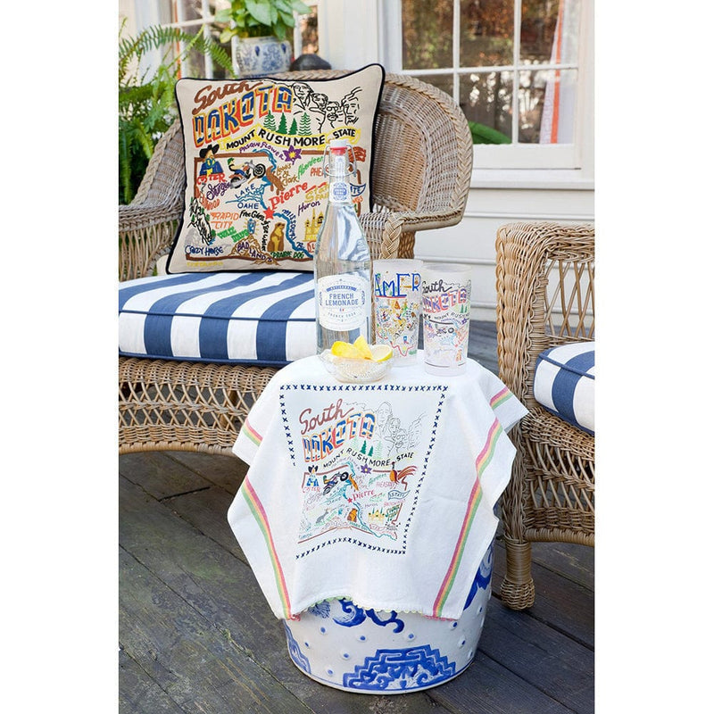 Quirks! Pillows South Dakota Hand-Embroidered Pillow