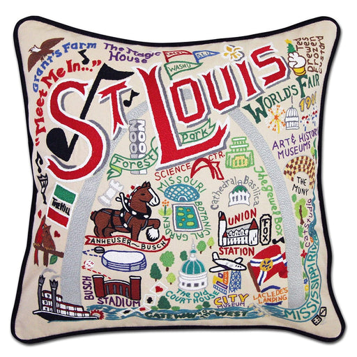 Quirks! Pillows St. Louis Hand-Embroidered Pillow by CatStudio