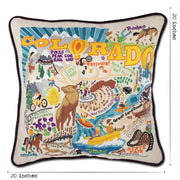Quirks! Pillows Summer Colorado Hand-Embroidered Pillow