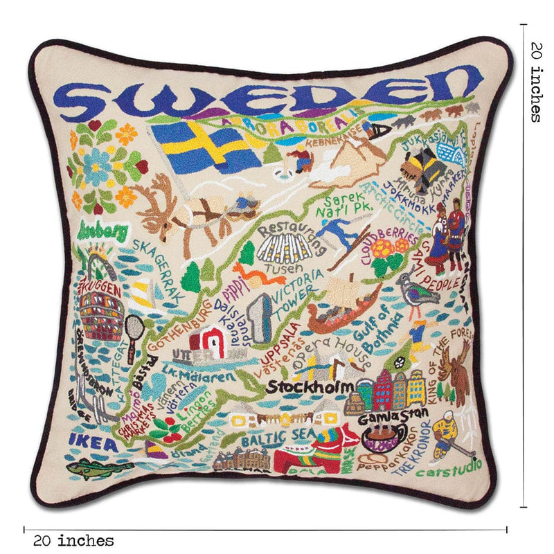 Quirks! Pillows Sweden Hand-Embroidered Pillow