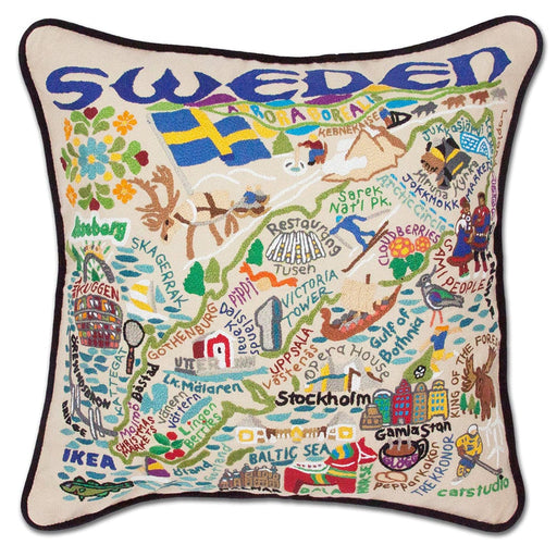 Quirks! Pillows Sweden Hand-Embroidered Pillow