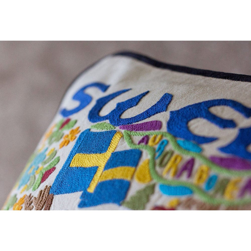 Quirks! Pillows Sweden Hand-Embroidered Pillow