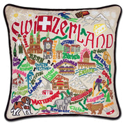 Quirks! Pillows Switzerland Hand-Embroidered Pillow