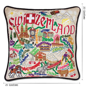 Quirks! Pillows Switzerland Hand-Embroidered Pillow