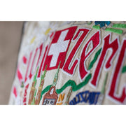 Quirks! Pillows Switzerland Hand-Embroidered Pillow
