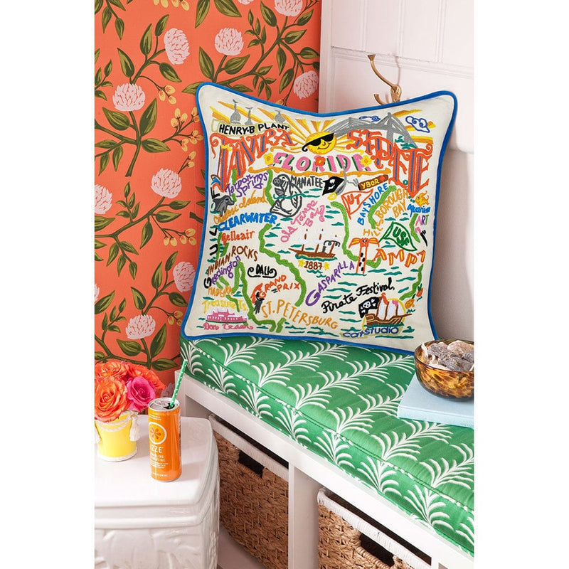 Quirks! Pillows Tampa - St. Pete, FL Hand-Embroidered Pillow