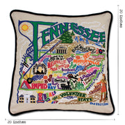 Quirks! Pillows Tennessee Hand-Embroidered Pillow