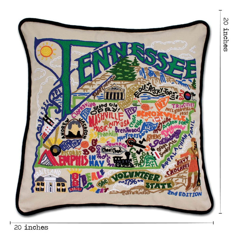 Quirks! Pillows Tennessee Hand-Embroidered Pillow