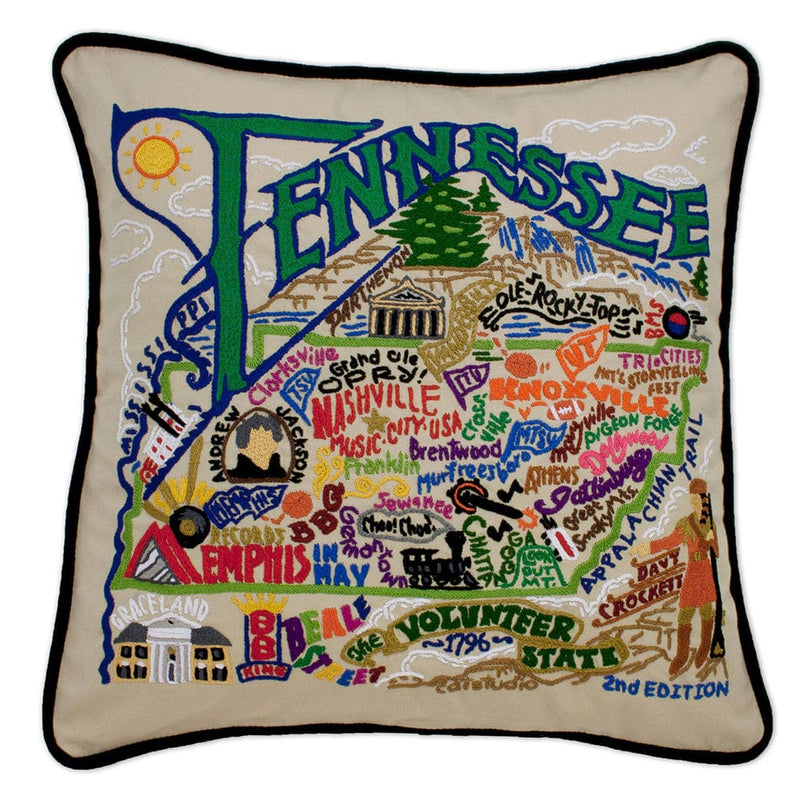 Quirks! Pillows Tennessee Hand-Embroidered Pillow