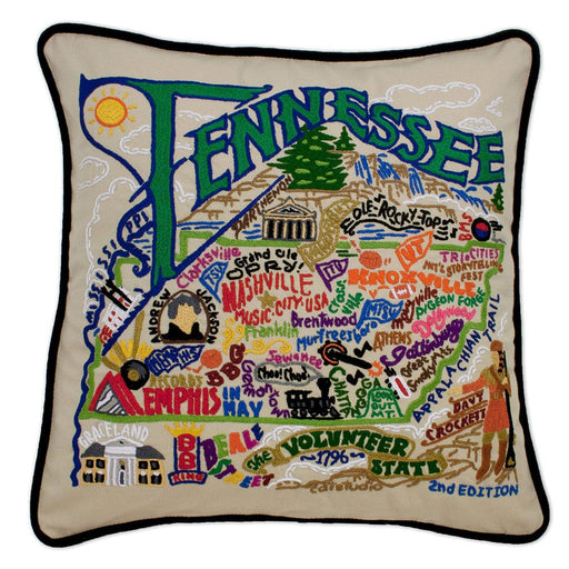 Quirks! Pillows Tennessee Hand-Embroidered Pillow