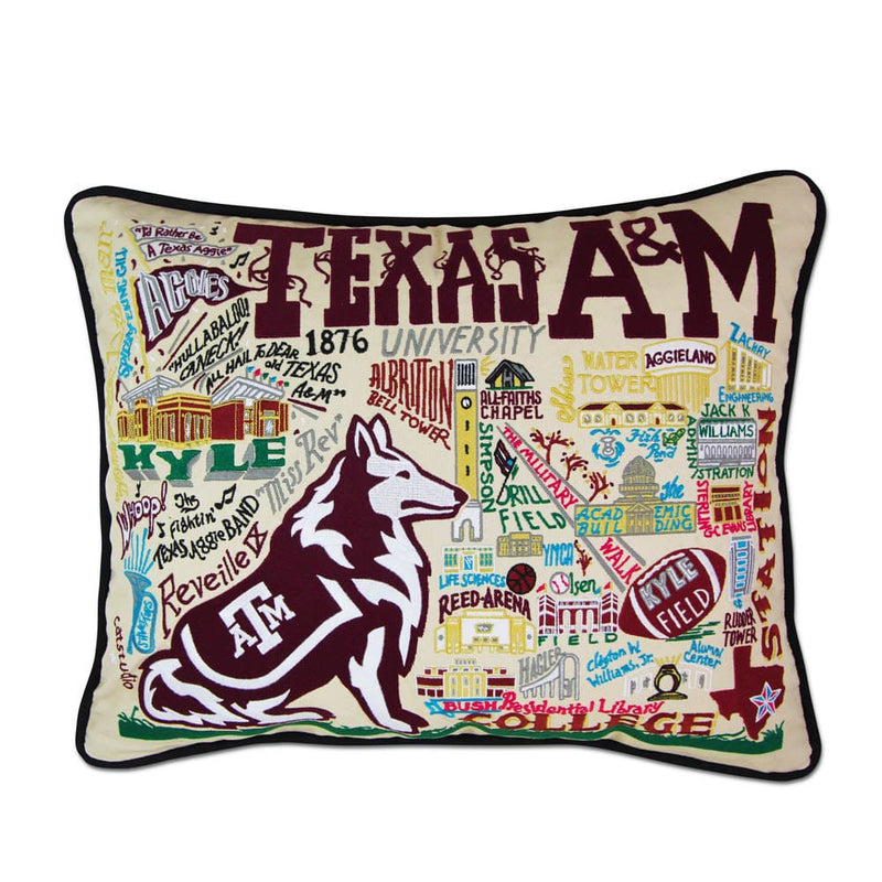 Quirks! Pillows Texas A&M University Collegiate Embroidered Pillow by CatStudio