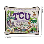 Quirks! Pillows Texas Christian University (TCU) Collegiate Embroidered Pillow by CatStudio