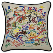 Quirks! Pillows Texas Hand-Embroidered Pillow