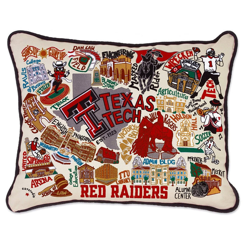 Quirks! Pillows Texas Tech University Collegiate Embroidered Pillow by Cat Studio
