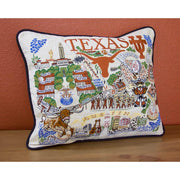 Quirks! Pillows Texas, University of Collegiate Embroidered Pillow by CatStudio