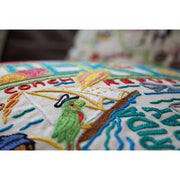 Quirks! Pillows The Keys Florida Hand-Embroidered Pillow